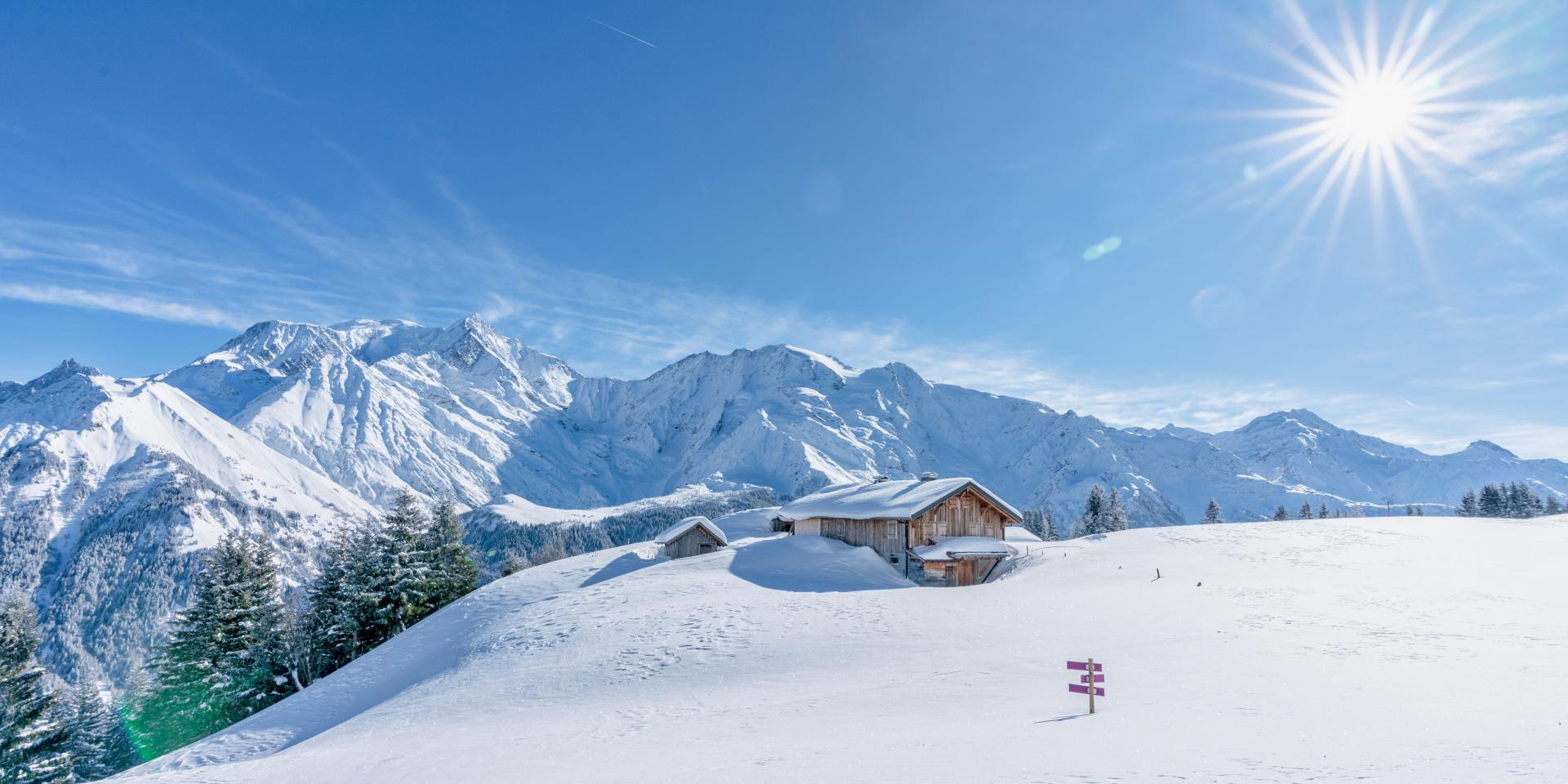 Le massif du Mont-Blanc enneigé