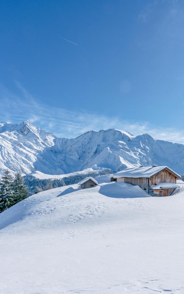 Le massif du Mont-Blanc enneigé