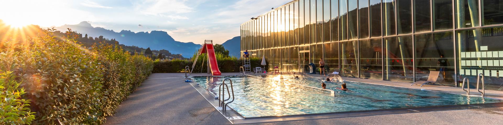 The Saint-Gervais swimming pool in summer