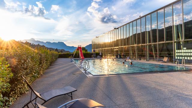 The Saint-Gervais swimming pool in summer