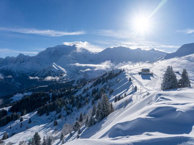 Ski area facing Mont Blanc