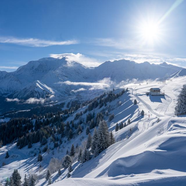 Ski area facing Mont Blanc