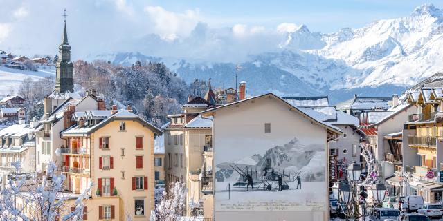 Il villaggio di Saint-Gervais in inverno