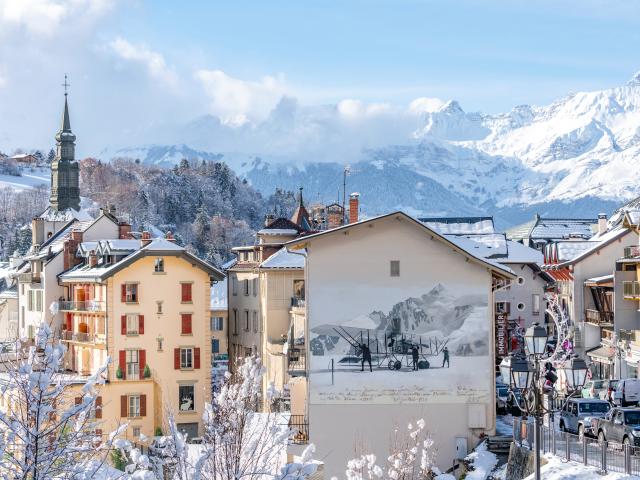 Il villaggio di Saint-Gervais in inverno