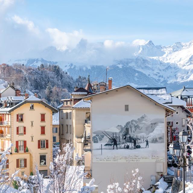 Saint-Gervais village in winter