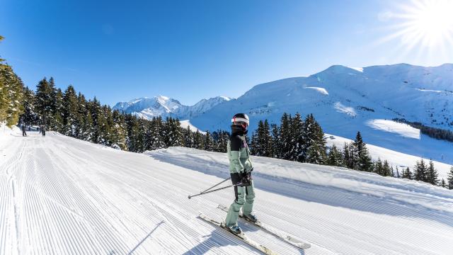 Entre ski et panorama face Mont-Blanc