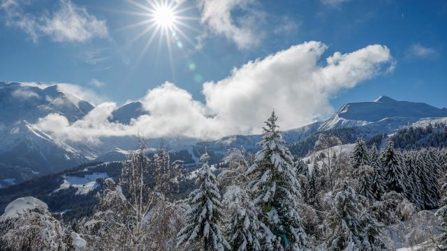 Vue hivernale depuis le domaine skiable