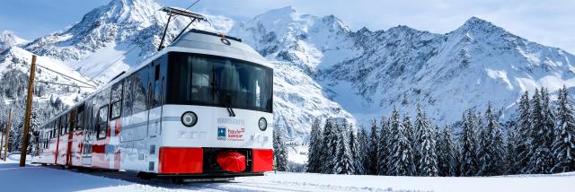 Il tram del Monte Bianco in inverno