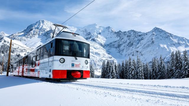 Tramway du Mont-Blanc en hiver