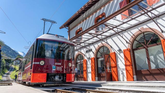 Tramway du Mont-Blanc en gare de Saint-Gervais