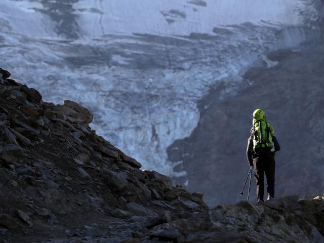 Mountaineer heading for Mont Blanc