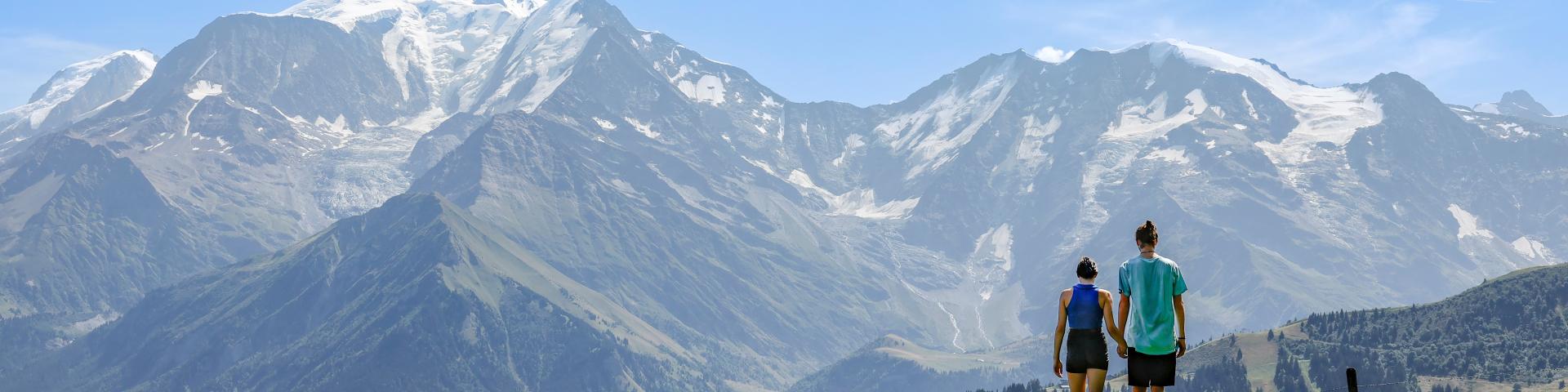 Hiking in the alpine pastures of Saint-Gervais Mont-Blanc