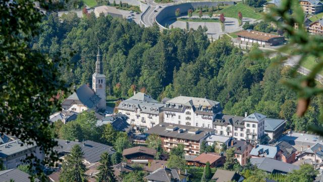 Il villaggio di Saint-Gervais visto dall'alto