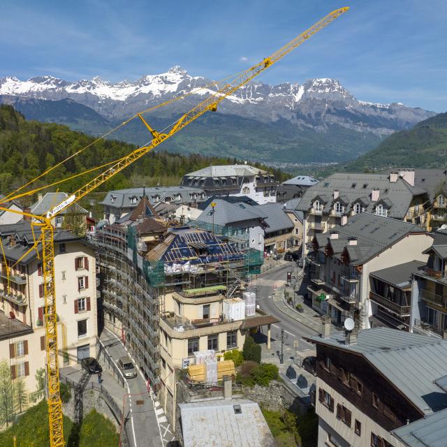 Work in downtown Saint-Gervais