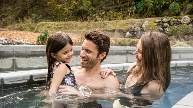 Family outing to the Saint-Gervais thermal baths