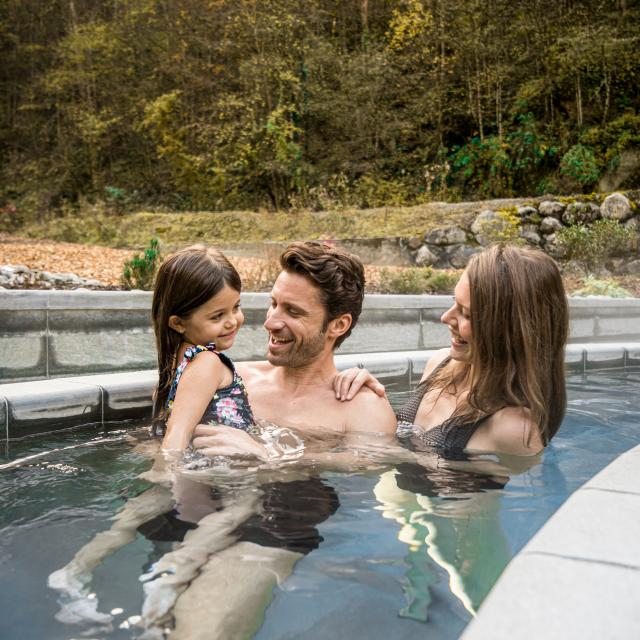 Family outing to the Saint-Gervais thermal baths