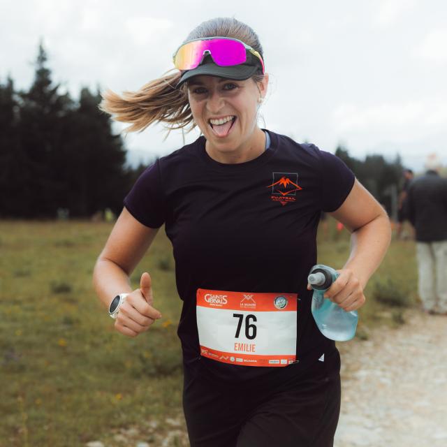 Runner at the finish of the climb to the eagle's nest