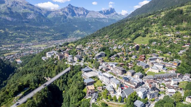 Le village de Saint-Gervais vu du ciel