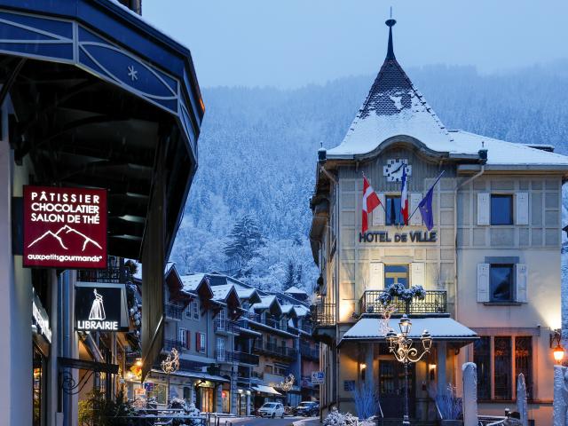 Saint-Gervais town hall in the snow