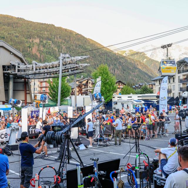 Plateau technique du tour de france 2023 à Saint-Gervais Mont-Blanc