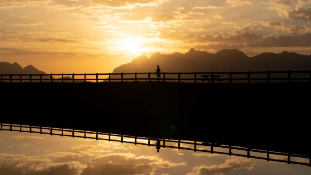 Coucher de soleil au lac de joux