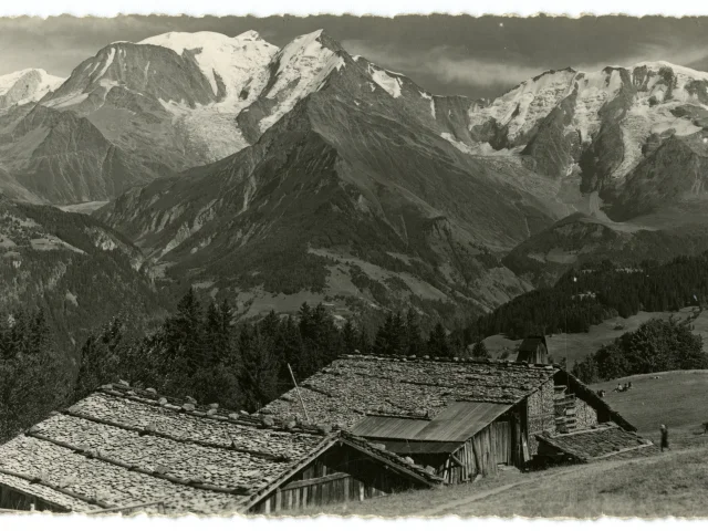 Image d'époque du massif du Mont-Blanc