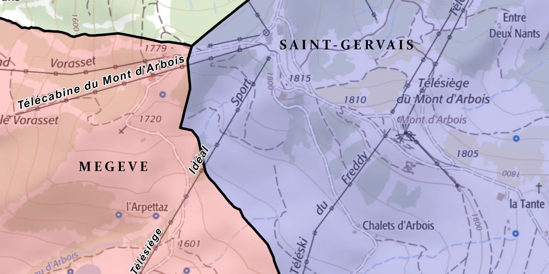 Limites communales Megève Saint-Gervais