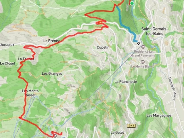 Tracé de la nouvelle piste VTT